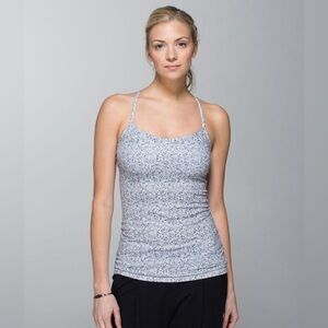 Lululemon Power Y Tank Top. Color: Petite Fleur Silver Spoon. Size: 6.